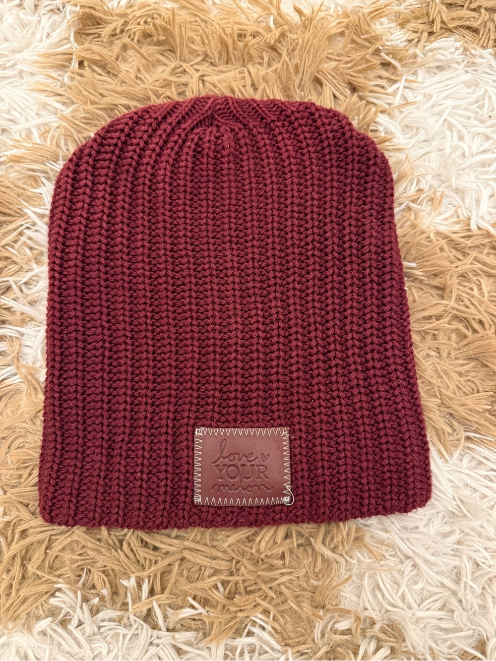 Love Your Melon Ribbed Beanie - Maroon
